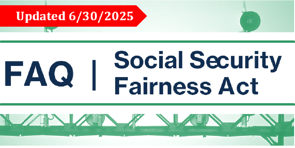 graphic showing FAQ Social Security Fairness Act